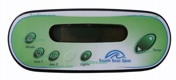 Latest Version Artesian South Seas Spas™ Topside Control Panel 2 Pump 5 Buttons Mode, Jets 1, Jets 2,  Lights, Temp
