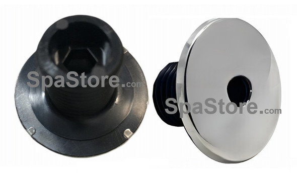 Costco Aquaterra Spas Jet Face 1-3/4" Inside 3/8" Hole Hex Black Threads