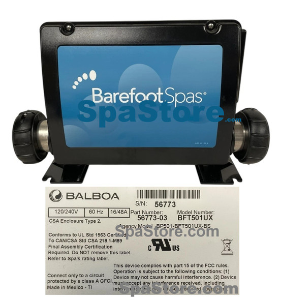Current Version Barefoot Spas Control Box 120/240V 60 Hz 16/48A Replaced Obsolete Balboa 56773-XX