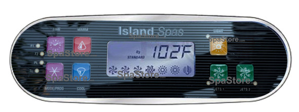 Artesian Island Spas Topside Control Panel 2 Pumps With Jets 1, Jets 2 Buttons Replaced Obsolete Original