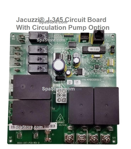 New Version 2014-2015 Jacuzzi® J-345 Circuit Board Pump 1= 1 Speed, Pump 2 = 1 Speed With Heater Circulation Pump Replaced Obsolete Original