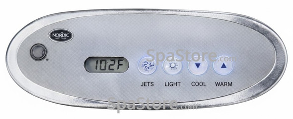 Nordic Hot Tub Spa Topside Control Panel Replacement 4 Buttons Jets, Light, Cool, Warm