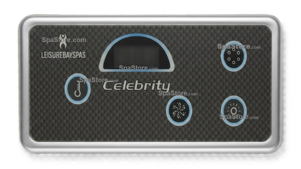 Leisure Bay Spa Celebrity Topside Control Panel Fits Hilo and Santo 4 Buttons Temp, Jet, Mode, Light 7-3/8" x 3-1/4" With 7ft Cord