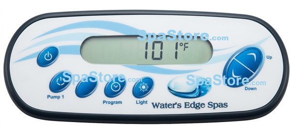 Water's Edge Spa Topside Control Panel 6 Buttons, 1 Pump System, New Version Replaced Obsolete Original