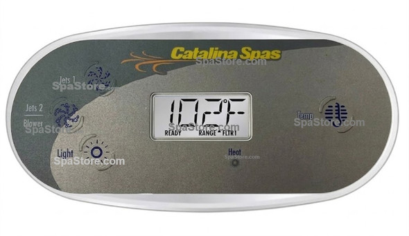 Catalina Spas Topside Control Panel 4 Buttons Jets 1, Jets 2 / Blower, Light, Temp New Version Replaced Obsolete Original