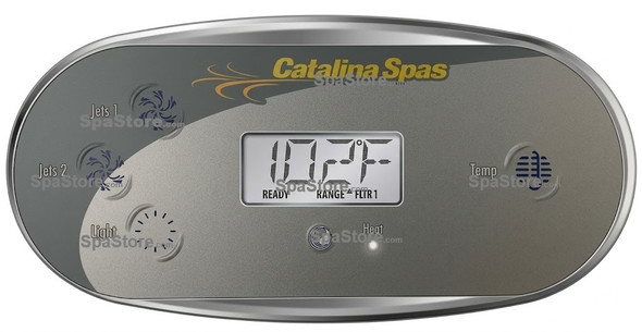 Catalina Spas Topside Control Panel 4 Buttons Jets 1, Jets 2, Light, Temp New Version Replaced Obsolete Original