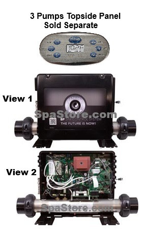 Divine Hot Tubs Spas 3 Pump System Spa Pack Kit Includes New Circuit Board, Heater, Sensors New Version Replaced Obsolete Original Fits Models Sinclair, Langley, Blakeley