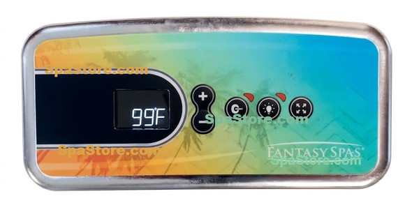 Fantasy Spas Topside Control Panel 5 Buttons Temp Up, Temp Down, Jet, Light, Mode New Version Replaced Obsolete Original