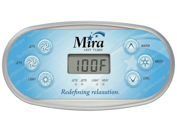 Mira Spa Topside Control Panel Key Pad 6 Buttons New Version Replaced Obsolete Original