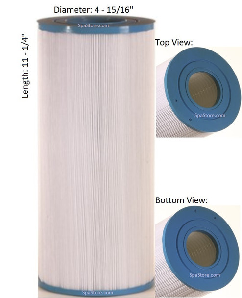 Coleman, Dynasty, Maax, Superior, California Cooperage, Waterway, Wind River Spas Filter: AK-3016, OEM: 817-0010,100585,33012241,C4339, Pleatco: PWW40 , Unicel: C-4339 , Filbur: FC-2915, Diameter: 4-15/16", Length: 11-1/4"