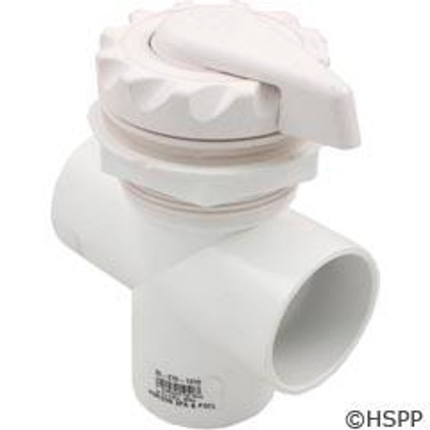 Diverter Valve, WW, 2", 3 Port, Top Mount, Scalloped, White