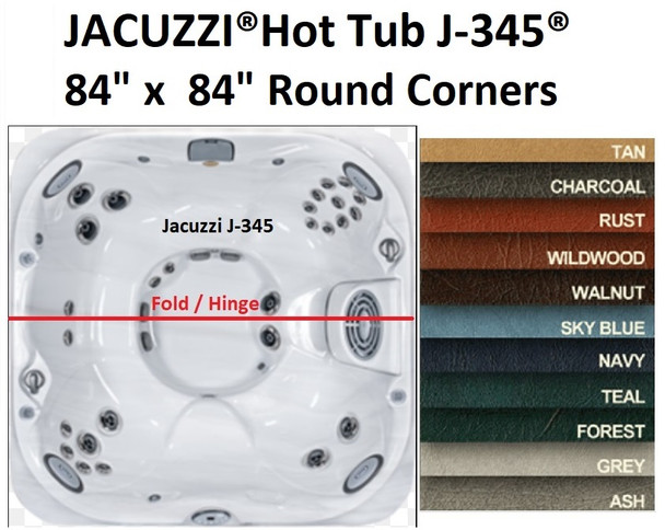 SPA COVER JACUZZI® SPAS J-345® 84" x 84" Rounded Corners