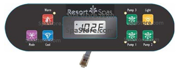 Artesian Resort Spas South Seas Control Panel Topside Display 7 Button 3 Pump Includes Overlay and Cord 