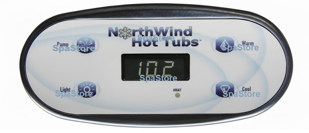 Current Version North Wind Hot Tubs Spa Topside Control Panel 4 Buttons Phone Jack Style Plug Replaced Obsolete Original 