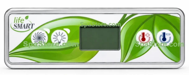 LifeSmart Spa Control Panel 4 Button 6-3/8" x 2-1/4" With One Jet / Pump Button LCD Display Green Leaf