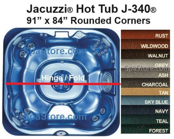 Heavy Duty Spa Cover Jacuzzi® Hot Tub J-340® 91” x 84” Rounded Corners