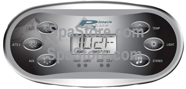 Pinnacle Spas Topside Control Panel Replaced Obsolete Original Jet 1, Jet 2, Aux, Temp, Light, Stereo 