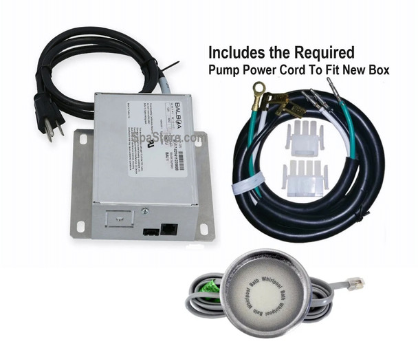 Hydro Systems Jetted Bath Whirlpool 115 Volts Controller Box Kit With Newer Pump Cord and Jet Button Replaced Obsolete Original 