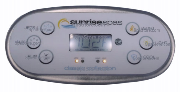 Sunrise Spas Topside Control Panel 1 Pumps 6 Buttons Direct Fit EZ Replacement Replaced Obsolete Original
