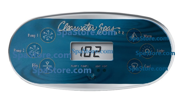 Latest Version Clearwater Spas Topside Control Panel Pump, 1 Pump 2, Flip, Up, Light, Down Replaced Obsolete Original