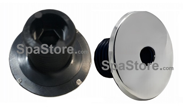 Costco Aquaterra Spas Jet Face 1-3/4" Inside 3/8" Hole Hex Black Threads