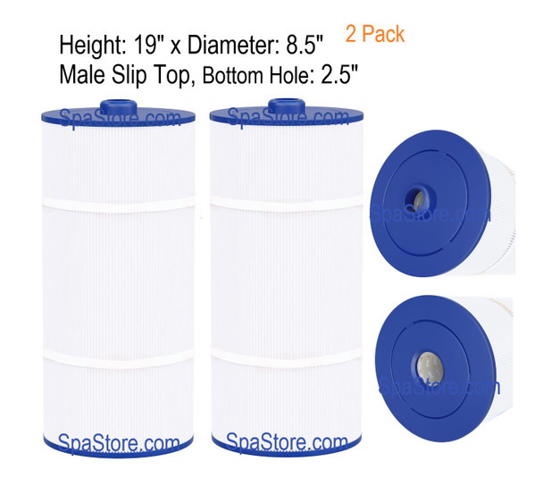 Latest Version 19" x 8.5" Sundance® Spas Male Slip Filter 2 Pack
