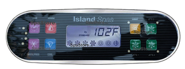 Artesian Island Spas Topside Control Panel 3 Pumps With Jets 1, Jets 2, Jets 3 Buttons Replaced Obsolete Original