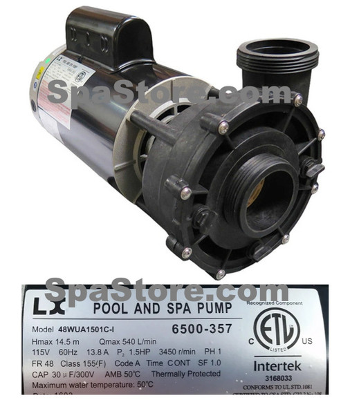 Jacuzzi® Hot Tub Spa Pump Replacement 115 Volts, 1.5 HP, 1 Speed No Base Replaced 48WUA1501C-I, 6500-357 Intertek Jacuzzi® Hot Tub Spa Pump Replacement 115 Volts, 1.5 HP, 1 Speed No Base Replaced 48WUA1501C-I, 6500-357 Intertek