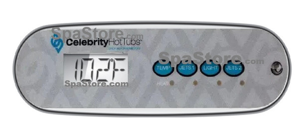 Marquis Spas Celebrity Series 4-Button Topside Control Panel Temp, Jet 1, Light, Jet 2 New Version Replaced Obsolete Original