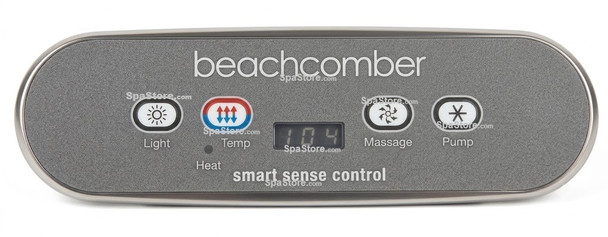 BeachComber Hot Tub Spa 300 & 500 Series Topside Control Panel 4 Buttons Light, Temp, Massage, Jet