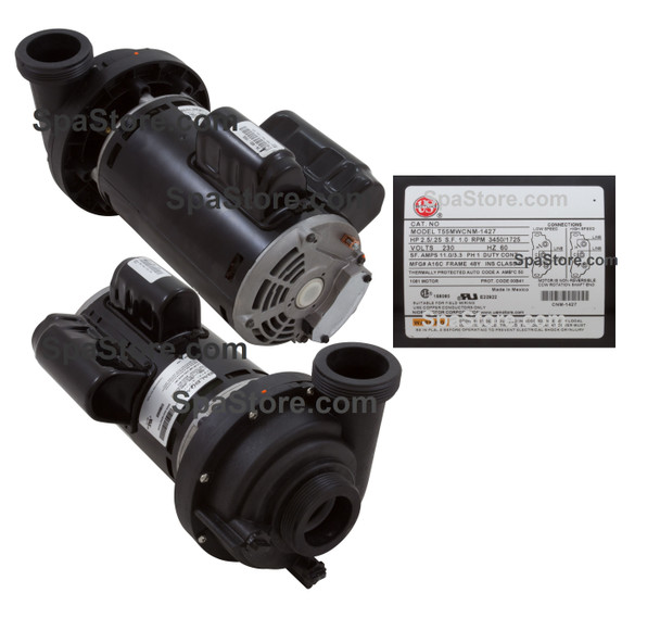 Jacuzzi® J-365 Spa Pump 2 Speed 2.5 HP 230 Volt Replaced Obsolete Emerson T55MWCNM-1427