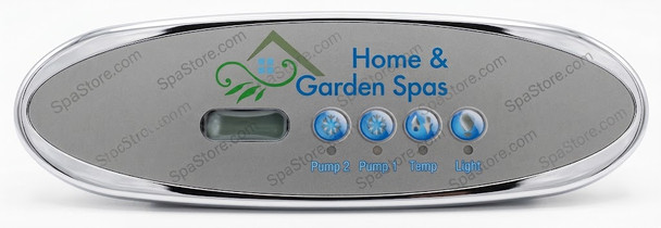 Home and Garden Spas Topside Control Panel 7" Wide 4 Buttons Pump 2, Pump1, Temp, Light Plug N Play Pre Programmed New Version Replaced Obsolete Original 