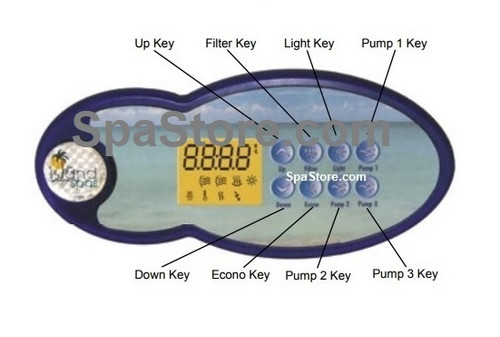 ✓2006 Artesian Island Spas, 8 Button Control Panel 2 Pump