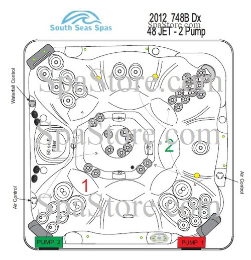 ✓2012 Artesian South Seas Spas 748L DX 48 Jet Insert Replacement