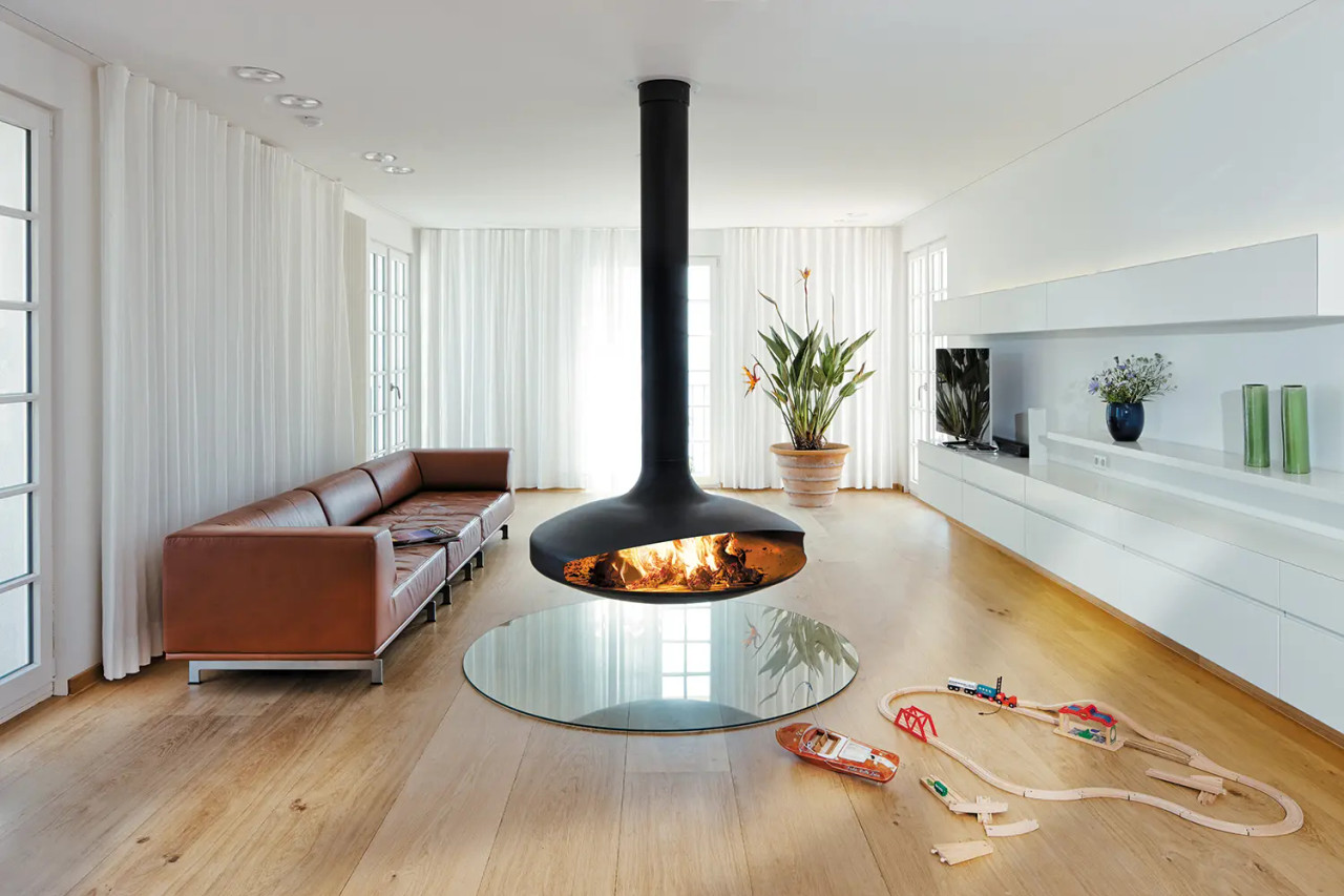 フィッカス・ジン　SPILAL インテリアポット入り Focus Gyrofocus Indoor Wood Fireplace