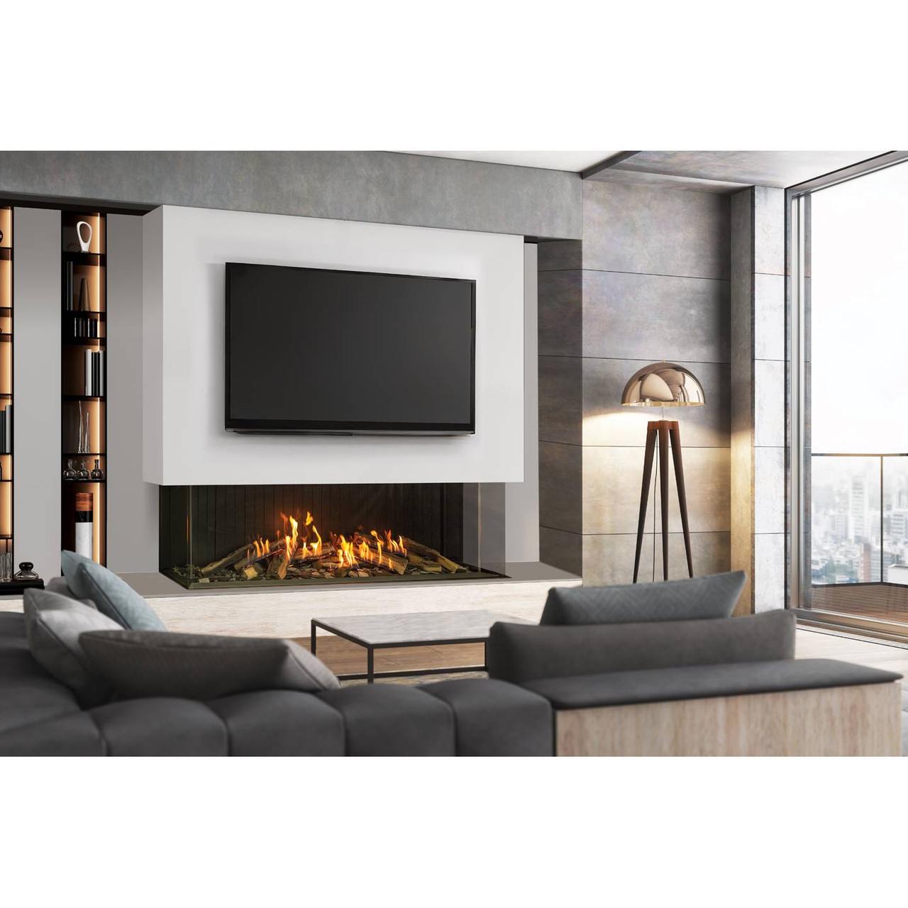 Urbana U70 Tall Ultra Fire-In Log Gas Fireplace - Luxury Fire