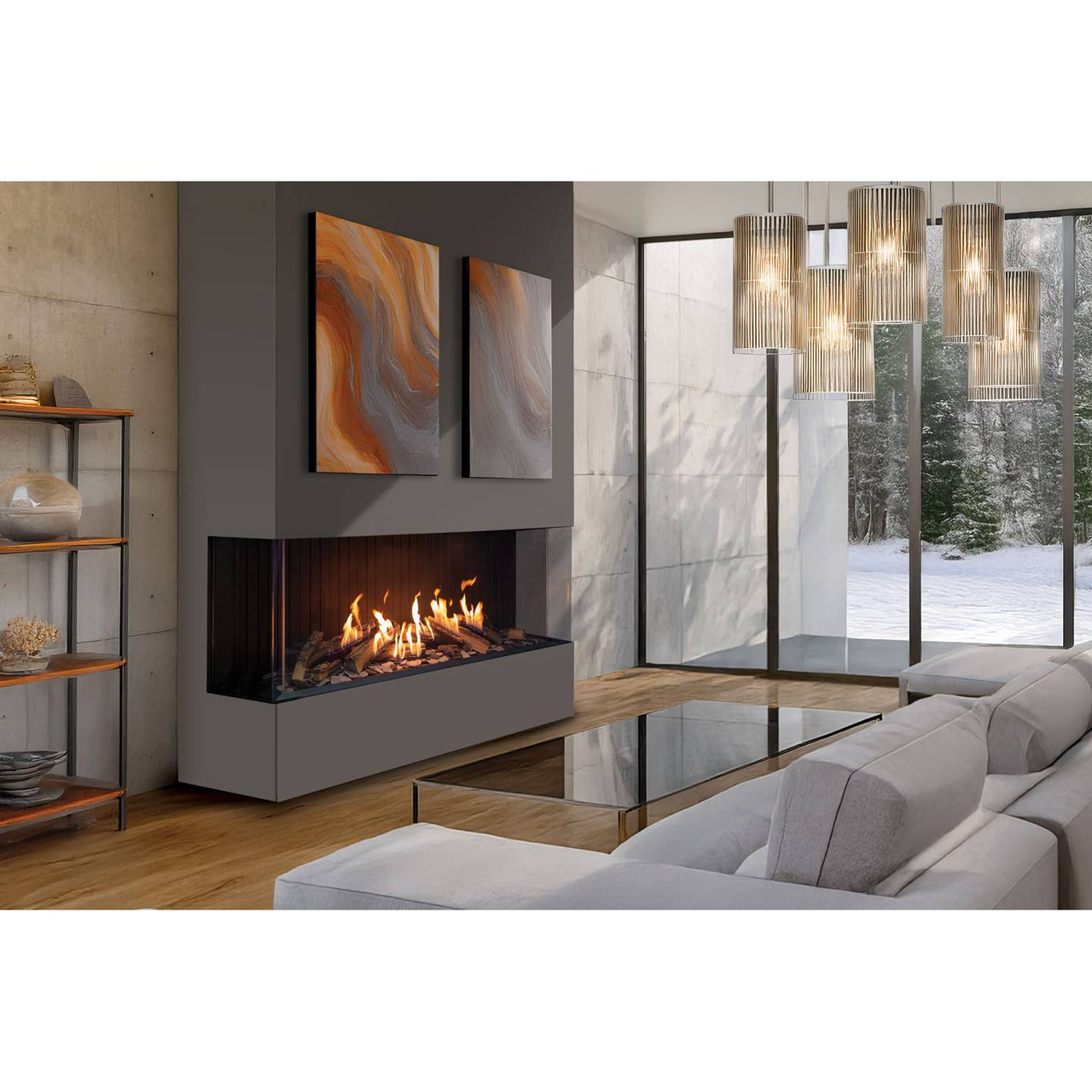 Urbana U70 Tall Ultra Fire-In Log Gas Fireplace - Luxury Fire