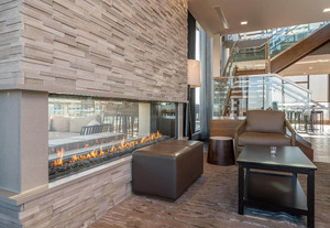 Flare Indoor/Outdoor See-Through Modern Fireplace with 24" Glass Flare Indoor/Outdoor See-Through Modern Fireplace with 24" Glass
