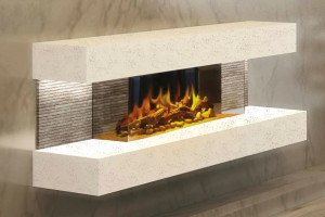 European Home 44" White Wall Mount 3-sided Electric Fireplace European Home 44" White Wall Mount 3-sided Electric Fireplace