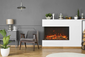 Amantii Trv View Extra Tall - 40” Indoor / Outdoor 3 Sided Electric Fireplace Featuring 22” Height Amantii Trv View Extra Tall - 40” Indoor / Outdoor 3 Sided Electric Fireplace Featuring 22” Height