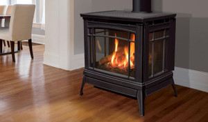 Enviro Berkeley FS Cast Iron Gas Stove IPI w/Log Set, Fluted Liner, Fan & Remote - Painted Black Enviro Berkeley FS Cast Iron Gas Stove IPI w/Log Set, Fluted Liner, Fan & Remote - Painted Black