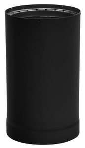 DOUBLE WALL 8" DIAMETER BLACK STOVE PIPE 8" ADJ. LENGTH