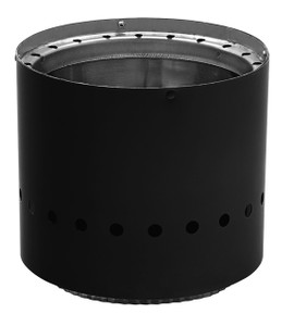 DOUBLE WALL 8" DIAMETER BLACK STOVE PIPE ADAPTER