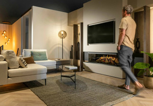 Net Zero E-One 130 Bay Holographic Modern Electric Fireplace Net Zero E-One 130 Bay Holographic Modern Electric Fireplace