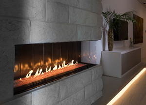 Town and Country Architectural Gas Fireplace Corner 24” Glass Height Town and Country Architectural Gas Fireplace Corner 24” Glass Height