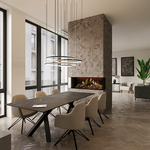 DRU Virtuo 100-3 Evolve 3 Sided Bay Electric Fireplace DRU Virtuo 100-3 Evolve 3 Sided Bay Electric Fireplace