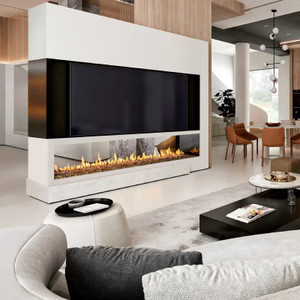 Stellar Fireplace Enlight Linear Open Hearth Double-Sided Gas Fireplace Stellar Fireplace Enlight Linear Open Hearth Double-Sided Gas Fireplace