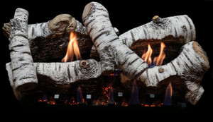 White Mountain Hearth 24" Birch Burncrete Logs, 24" Slope Glaze Vent Free Burner, Remote (Electronic Ignition) - Empire Comfort Systems White Mountain Hearth 24" Birch Burncrete Logs, 24" Slope Glaze Vent Free Burner, Remote (Electronic Ignition) - Empire Comfort Systems