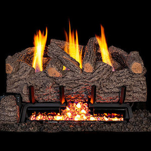 RealFyre RH Peterson Real Fyre Vent Free Electronic Remote Ignition Burner Gas Log Set Gnarled Oak RealFyre RH Peterson Real Fyre Vent Free Electronic Remote Ignition Burner Gas Log Set Gnarled Oak