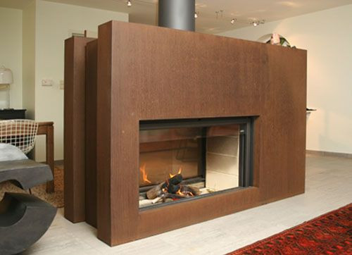 Stuv 21-125 Clad Double Face Freestanding Fireplace DF2